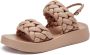 Ash Gevlochten Leren Sandalen Voyage Nude Beige Dames - Thumbnail 3