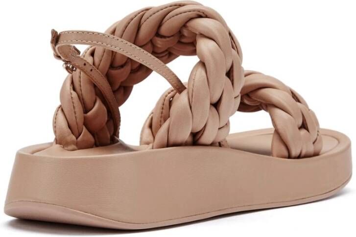 Ash Gevlochten Leren Sandalen Voyage Nude Beige Dames