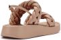 Ash Gevlochten Leren Sandalen Voyage Nude Beige Dames - Thumbnail 4