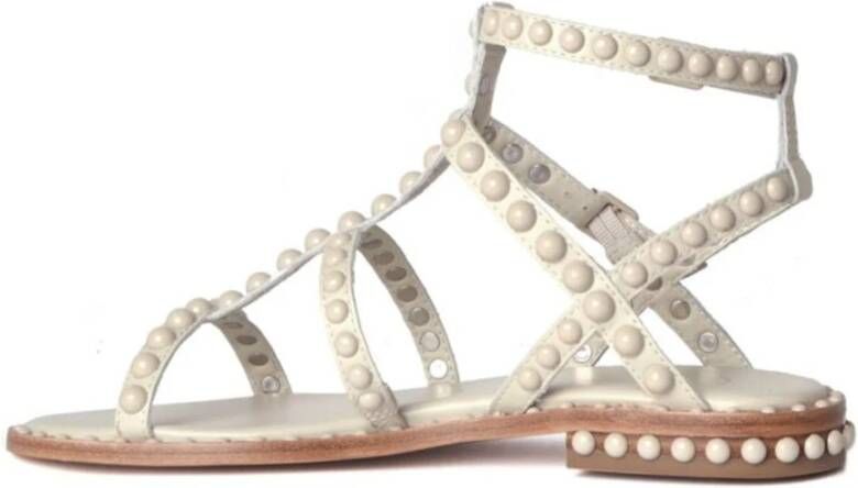 Ash Beige Studs Platte Sandalen Beige Dames