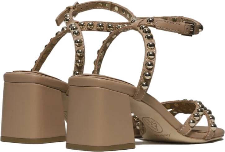 Ash Beige Leren Sandalen met Gouden Studs Beige Dames