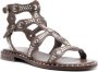 Ash Donkerbruine Lage Sandalen met Kooi Design Brown Dames - Thumbnail 4