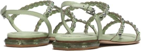 Ash Groene leren Saphir sandaal met strass steentjes Groen Dames
