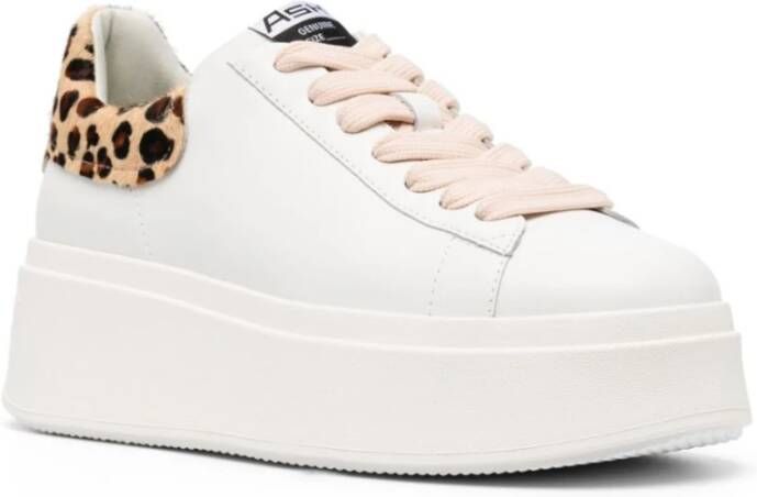Ash Witte Leren Sneakers met Plateauzool Wit Dames