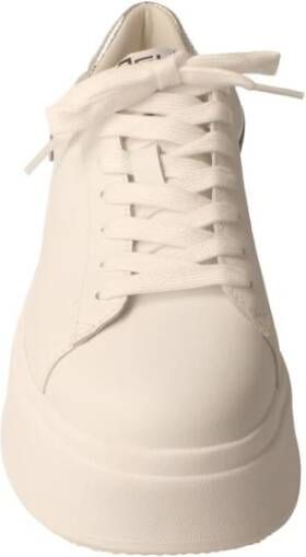 Ash Witte leren damessneakers met zilveren hiel detail Wit Dames