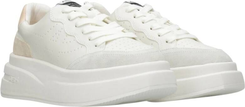 Ash Witte Leren Platform Sneakers Wit Dames