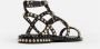 Ash Zwarte Leren Sandaal met Gouden Studs Black Dames - Thumbnail 14