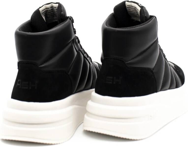 Ash Gewatteerde Leren Platform Sneakers Zwart Dames