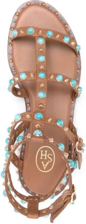 Ash Stud Embellished Leren Sandalen Brown Dames