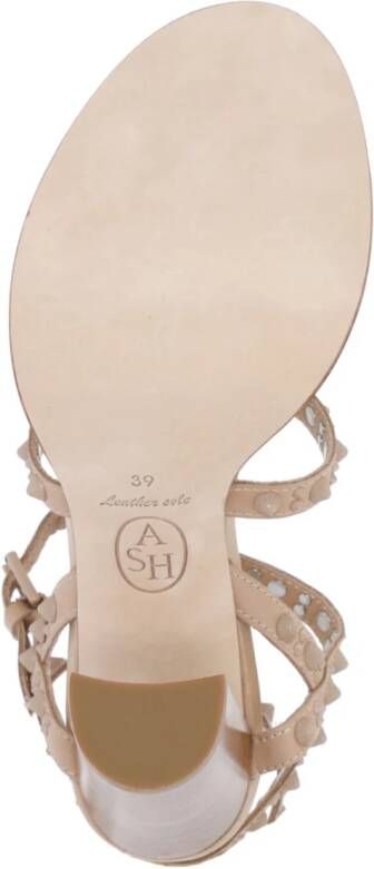 Ash Studded Roze Leren Sandaal met Hak Pink Dames