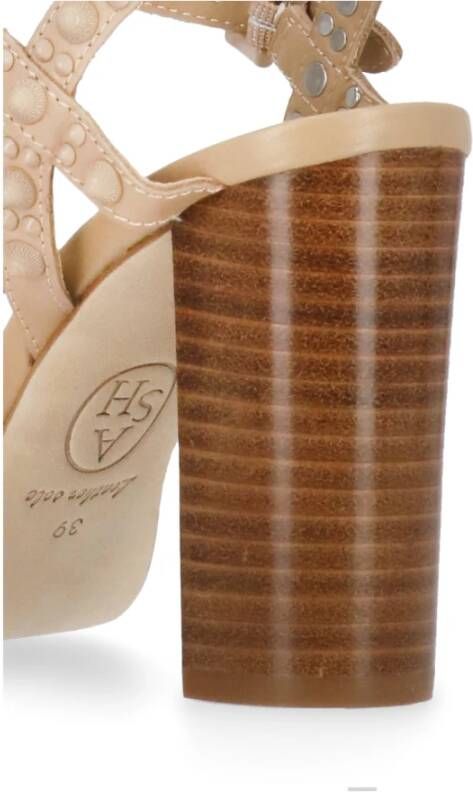 Ash Studded Roze Leren Sandaal met Hak Pink Dames