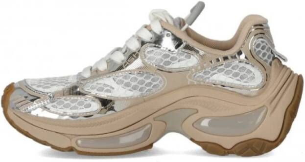ASH Witte Dragon Stof Sneakers Zilver Details