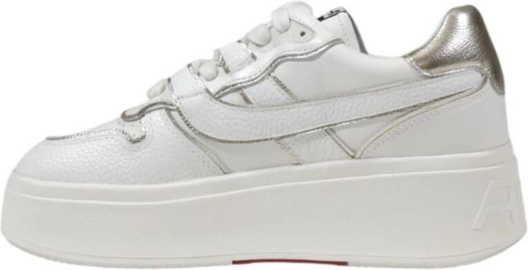 ASH Witte leren veterschoenen