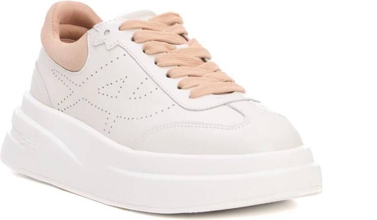 ASH Witte Sneakers met Beige Profiel