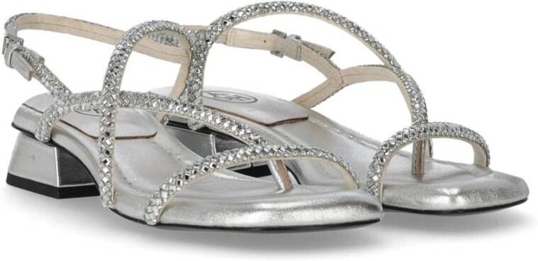 Ash Zilveren Sandaal met Strass Gray Dames