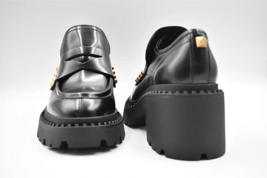 ASH Zwarte Ballerina`s met Nelson Stud Gouden Zon Afwerking Kalfsleer