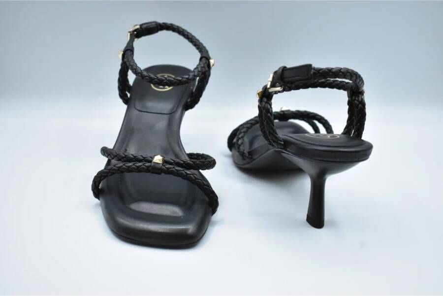 ASH Zwarte Geknoopte Hoge Hak Sandalen