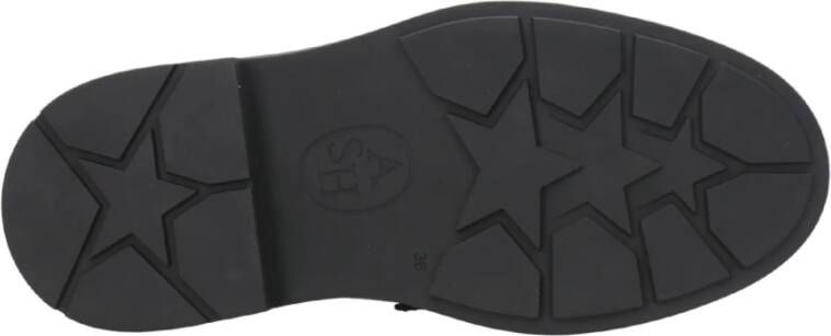 ASH Zwarte leren collegesandalen met rubberen zool