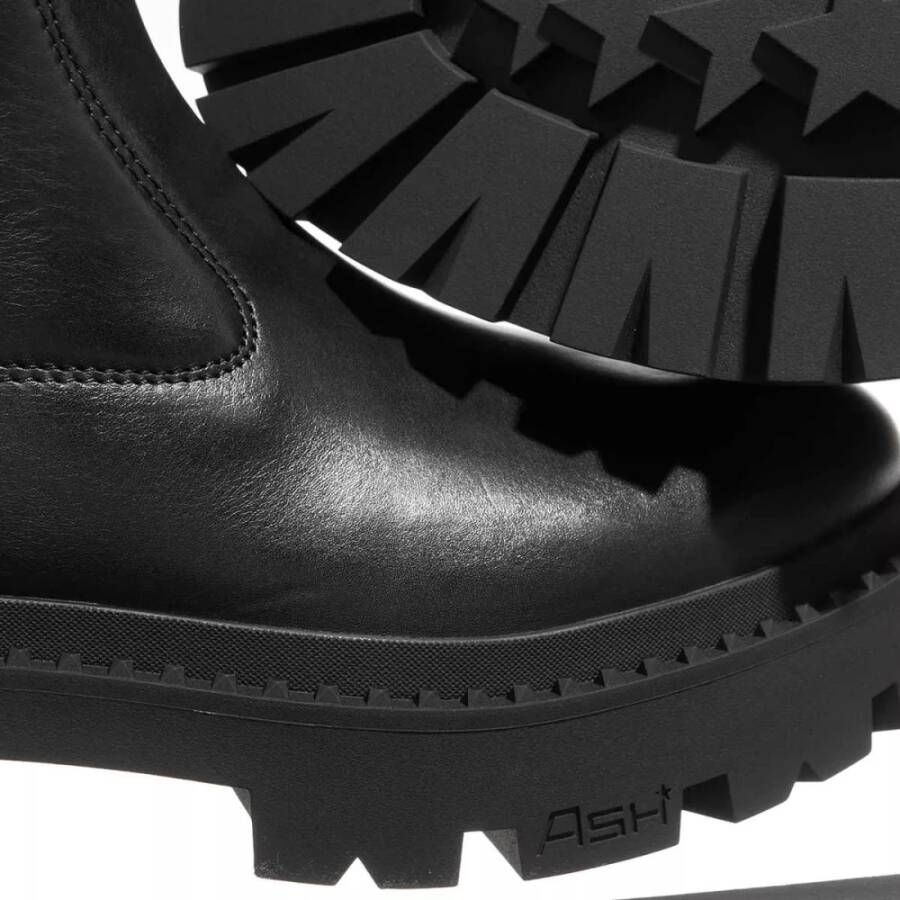Ash Zwarte Leren Enkellaarzen Black Dames