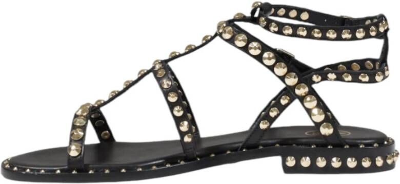 ASH Zwarte Leren Gespsandalen