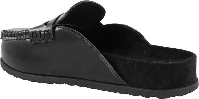 ASH Zwarte leren mocassin klompen