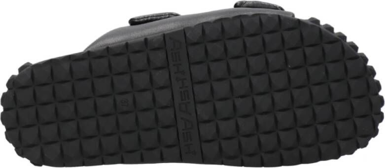 ASH Zwarte Leren Open Teen Sandalen