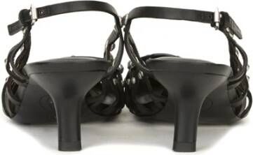 ASH Zwarte leren sandalen met 5 cm hak