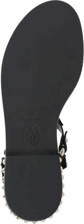 Ash Zwarte Leren Sandalen met Gouden Studs Black Dames