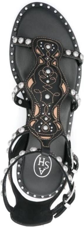 Ash Zwarte Leren Sandalen met Studs Black Dames