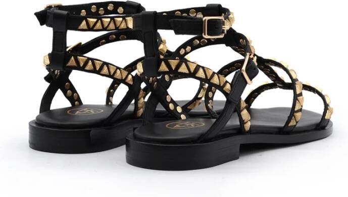ASH Zwarte leren studs sandalen