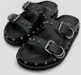 ASH Zwarte Leren Studs Sandalen - Thumbnail 2