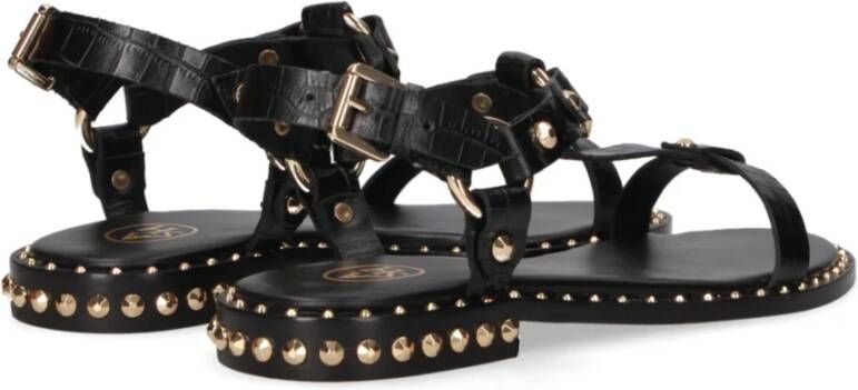 ASH Zwarte leren studs sandalen