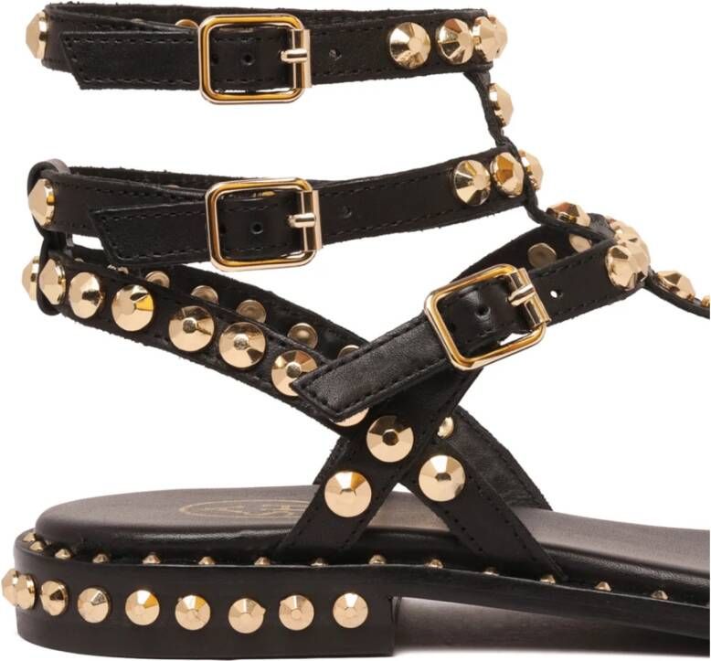 ASH Zwarte Leren Studs Sandalen