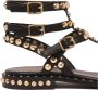 ASH Zwarte Leren Studs Sandalen - Thumbnail 2