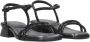 Ash Zwarte leren tubulaire sandalen met vierkante neus Black Dames - Thumbnail 3