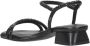 Ash Zwarte leren tubulaire sandalen met vierkante neus Black Dames - Thumbnail 5