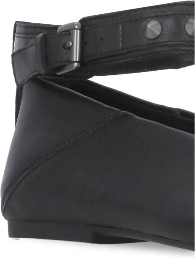 ASH Zwarte Leren Vierkante Neus Schoenen