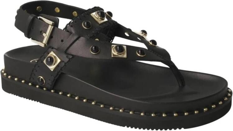 Ash Zwarte studs leren sandalen Black Dames