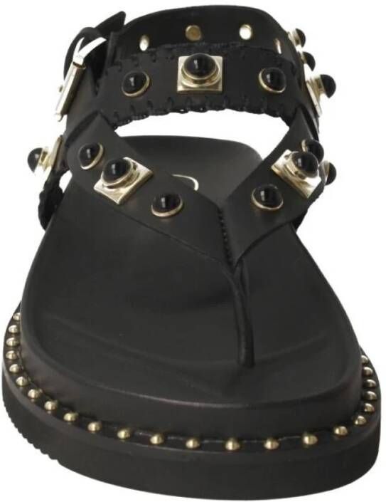 Ash Zwarte studs leren sandalen Black Dames