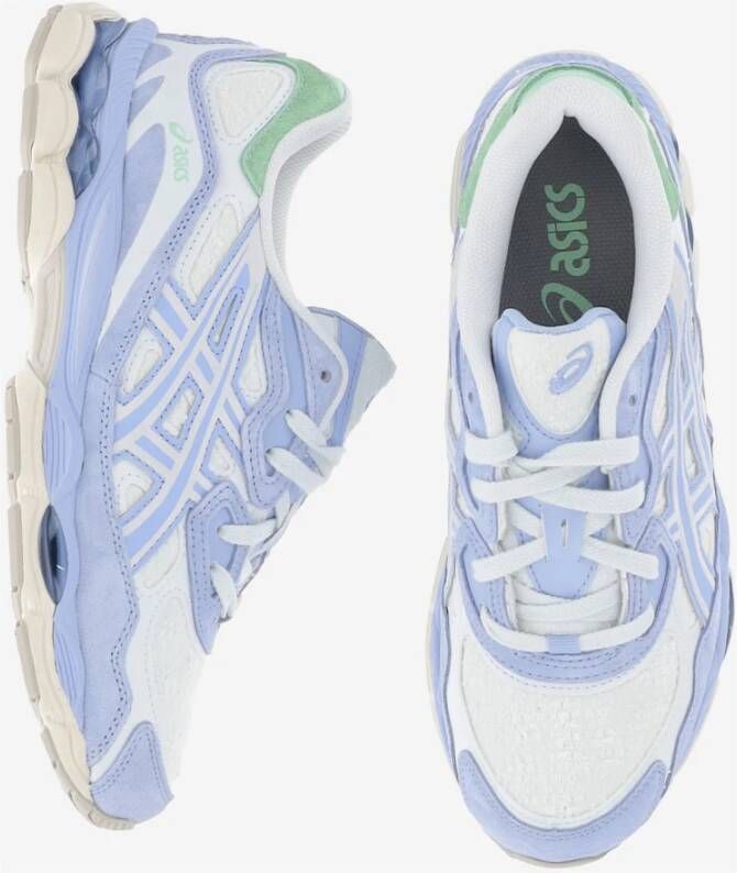 Asics Blauwe Mesh Leren Sneakers met Gel
