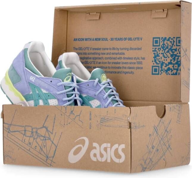 ASICS Cream Sage Lage Sneaker Gel-Lyte V Blauw Heren