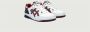 Asics EX89 White Port Royal Wit Leer Lage sneakers Unisex - Thumbnail 2