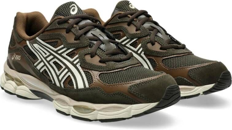 ASICS Sportieve Zwarte Leren Sneakers met Stijlvolle Details Multicolor Heren