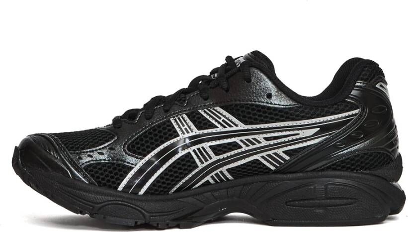 Asics Zwarte Mesh Sneakers met Leren Accenten