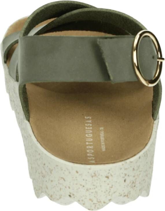Asportuguesas Groene Sportieve Sandalen Cusk Model