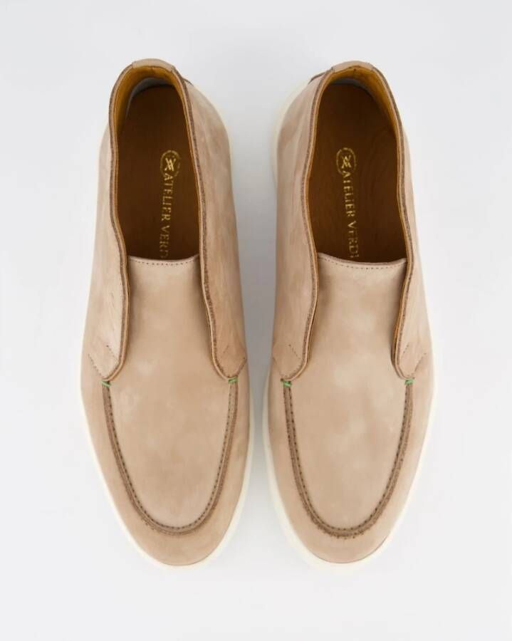 Atelier Verdi Nubuck Mid Loafer Beige Heren