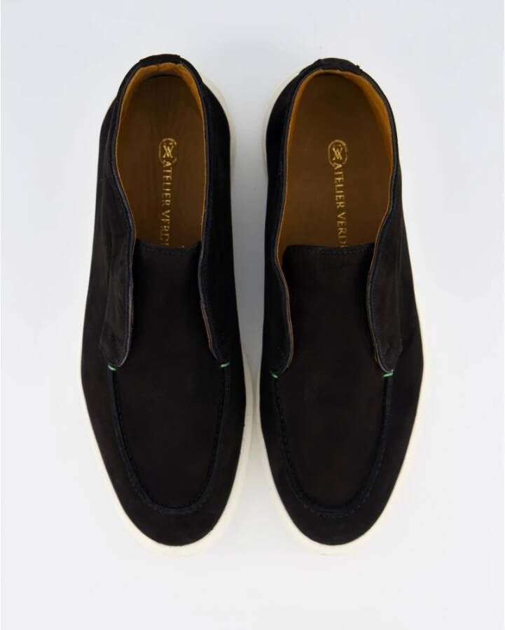 Atelier Verdi Nubuck Mid Loafer Black Heren