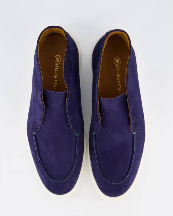 Atelier Verdi Nubuck Mid Loafer Blue Heren