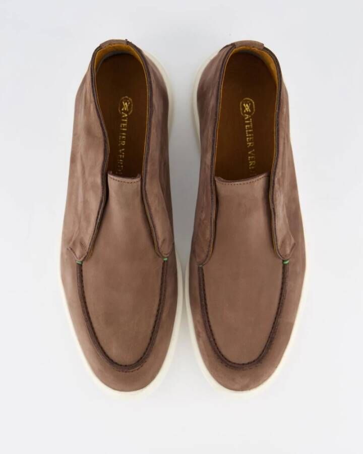 Atelier Verdi Nubuck Mid Loafer Brown Heren