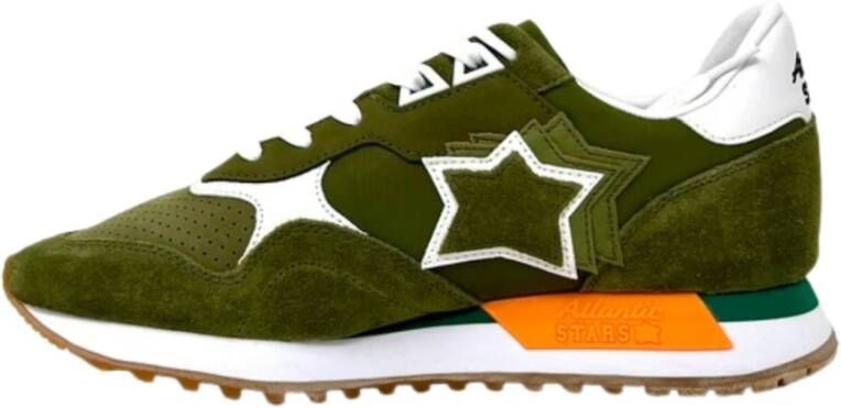 Atlantic Stars Groene leren sneakers met sterren